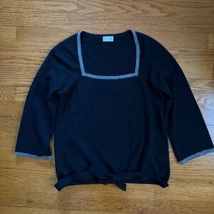 TSE Black Cashmere sweater with waist tie